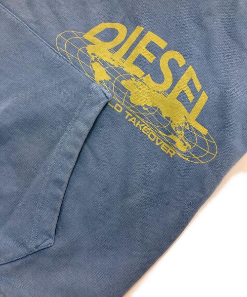 DIESEL（ディーゼル）DIESEL (ディーゼル) Hooded Sweatshirt　A11074 ブルー サイズ:XXLの古着・服飾アイテム