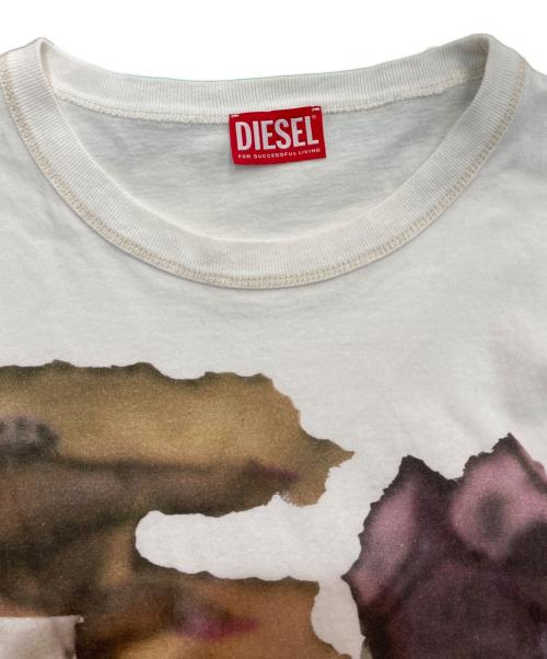 DIESEL（ディーゼル）DIESEL (ディーゼル) ロゼル デジタルプリント ロゴ ルーズフィット ホワイト サイズ:XXLの古着・服飾アイテム