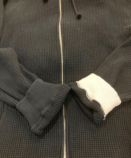 RUDE GALLERY（ルードギャラリー）RUDE GALLERY (ルードギャラリー) バックロゴ サーマル フルジップ パーカー　	20AW ブラック サイズ:3の古着・服飾アイテム