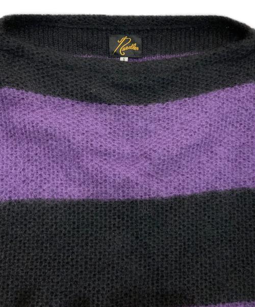 Needles（ニードルズ）Needles (ニードルズ) MOHAIR BOAT NECK SWEATER 18AW　DI217 パープル×ブラック サイズ:Sの古着・服飾アイテム