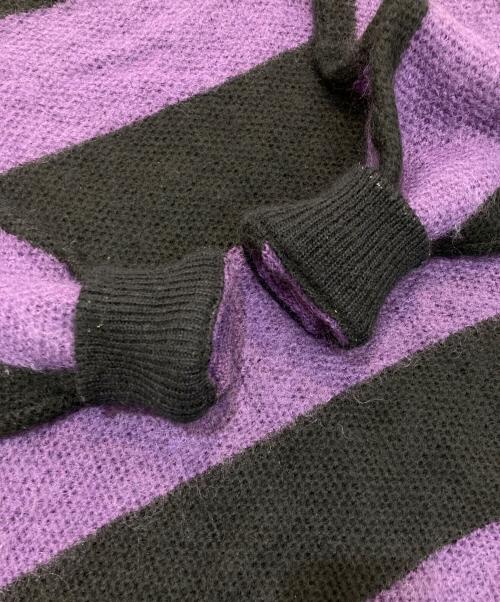 Needles（ニードルズ）Needles (ニードルズ) MOHAIR BOAT NECK SWEATER 18AW　DI217 パープル×ブラック サイズ:Sの古着・服飾アイテム