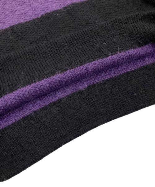 Needles（ニードルズ）Needles (ニードルズ) MOHAIR BOAT NECK SWEATER 18AW　DI217 パープル×ブラック サイズ:Sの古着・服飾アイテム