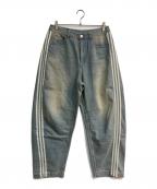 adidas Originalsアディダスオリジナル）の古着「BANANA Fited Washed DENIM PANT　JX9212」｜ブルー
