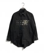 MM6 Maison Margielaエムエムシックスメゾンマルジェラ）の古着「ナンバーロゴロングスリーブシャツ　23AW　S62DT0024」｜ブラック