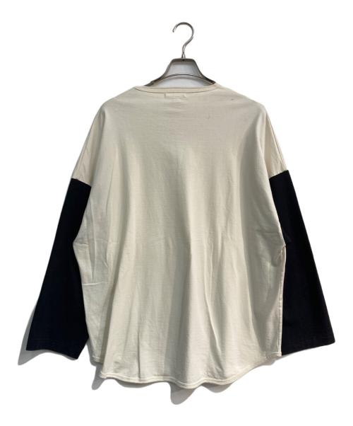 BLURHMS（ブラームス）BLURHMS (ブラームス) ヘンリーネックカットソー　BHS21F001WSM ベージュ×ブラック サイズ:4の古着・服飾アイテム