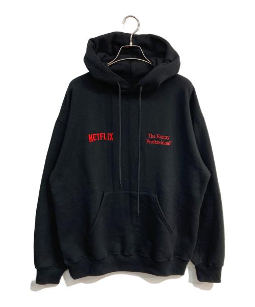 ENNOY（エンノイ）ENNOY (エンノイ) Netflix (ネットフリックス) プルオーバーパーカー　AW23BRENCT02NTL ブラック サイズ:Lの古着・服飾アイテム