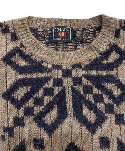 CHAPS RALPH LAUREN（チャップス ラルフローレン）CHAPS RALPH LAUREN (チャップス ラルフローレン) クルーネックニット ブラウン サイズ:2Lの古着・服飾アイテム