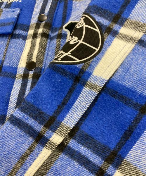 FIRST ROW（ファーストロウ）FIRST ROW (ファーストロウ) RE/THINK MULTI PATCHES SHACKET　FRJ2061 ブルー×ホワイト サイズ:Mの古着・服飾アイテム