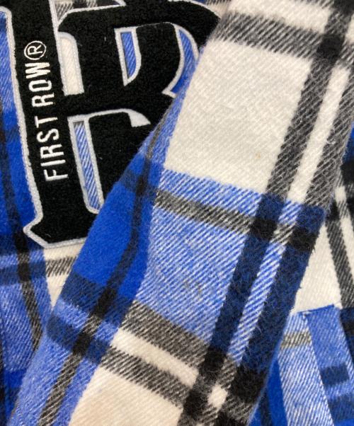 FIRST ROW（ファーストロウ）FIRST ROW (ファーストロウ) RE/THINK MULTI PATCHES SHACKET　FRJ2061 ブルー×ホワイト サイズ:Mの古着・服飾アイテム