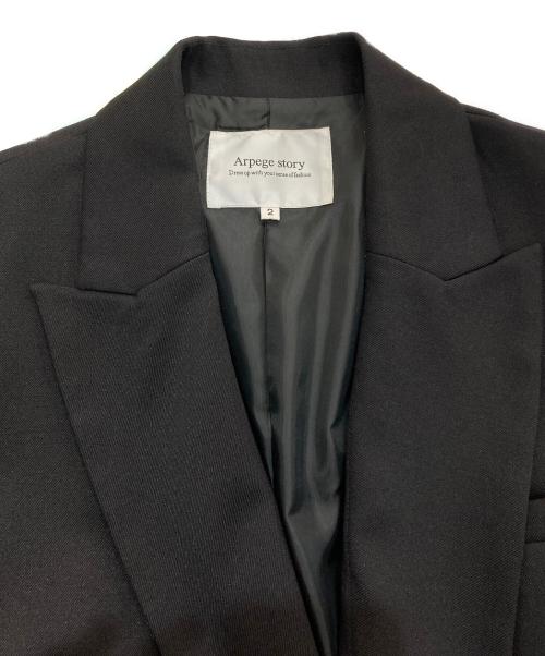 ARPEGE STORY（アルページュストーリー）Arpege story (アルページュストーリー) スリット袖ロングジャケット ブラック サイズ:2の古着・服飾アイテム