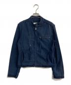 MM6 Martin Margielaエムエムシックス マルタンマルジェラ）の古着「ライダースジャケット　ここのえタグ 05SS」｜ネイビー