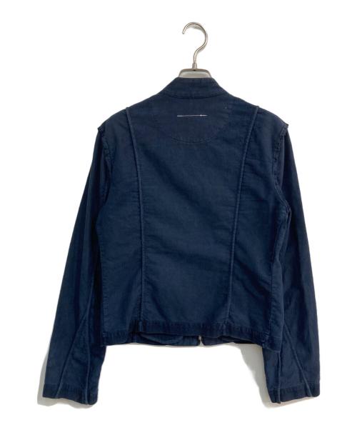 MM6 Martin Margiela（エムエムシックス マルタンマルジェラ）MM6 Martin Margiela (エムエムシックス マルタンマルジェラ) ライダースジャケット　ここのえタグ 05SS  ネイビー サイズ:42の古着・服飾アイテム