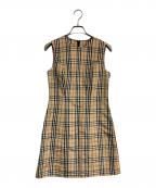Burberry's BLUE LABELバーバリーズ ブルーレーベル）の古着「ノバチェックノースリーブワンピース」｜ベージュ