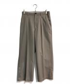 MAISON SPECIALメゾンスペシャル）の古着「Wool Mix Smooth Prime Wide One-Tuck Wide Pants」｜グレー
