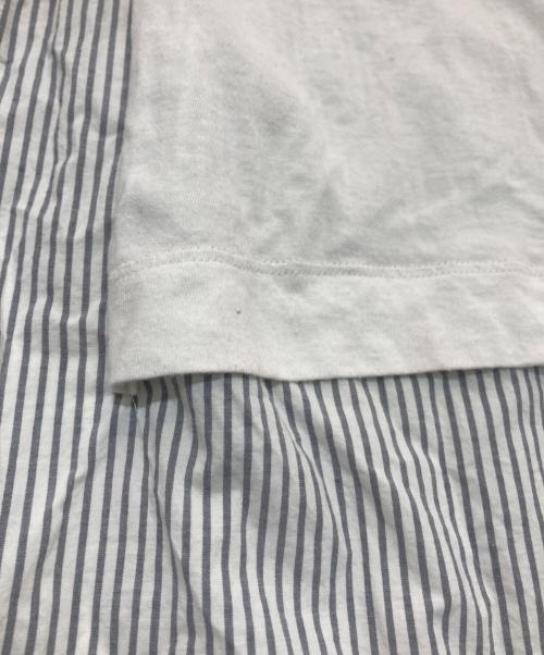 MM6 Maison Margiela（エムエムシックスメゾンマルジェラ）MM6 Maison Margiela (エムエムシックスメゾンマルジェラ) COMBO STRIPE DOCKING 2WAY SHIRT　S32GC0499 ブルー×ホワイト サイズ:Sの古着・服飾アイテム