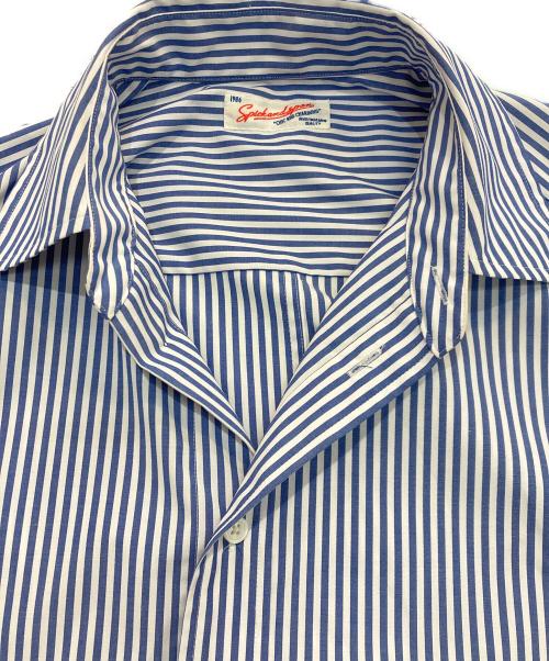 Spick and Span（スピック＆スパン）Spick and Span (スピックアンドスパン) CO/PEストライプヘムギャザーシャツ ホワイト×ブルー サイズ:Freeの古着・服飾アイテム