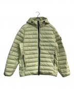 STONE ISLANDストーンアイランド）の古着「Loom Woven Chambers Down Jacket  801540124」｜ライトグリーン