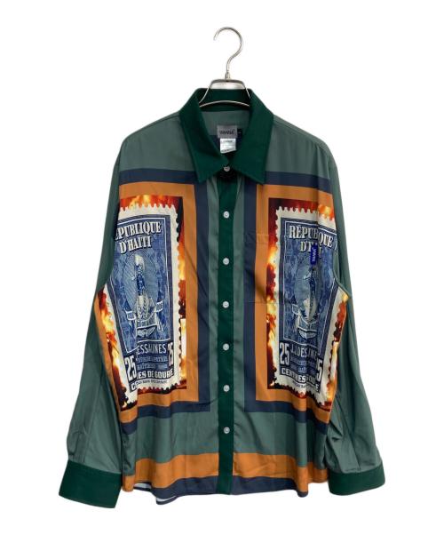 WANNA（ワナ）WANNA (ワナ) STAMP SHIRTS グリーン サイズ:Lの古着・服飾アイテム