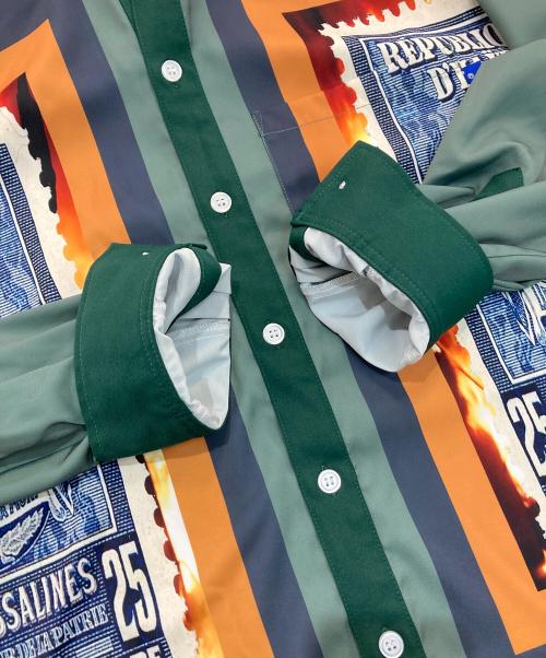 WANNA（ワナ）WANNA (ワナ) STAMP SHIRTS グリーン サイズ:Lの古着・服飾アイテム