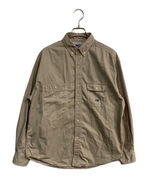 THE NORTHFACE PURPLELABEL（ザ・ノースフェイス パープルレーベル）THE NORTHFACE PURPLELABEL (ザ・ノースフェイス パープルレーベル) Lightweight Twill B.D. Work Shirt ベージュ サイズ:Sの古着・服飾アイテム