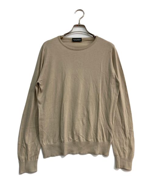 JOHN SMEDLEY（ジョンスメドレー）JOHN SMEDLEY (ジョンスメドレー) クルーネックニット ベージュ サイズ:Sの古着・服飾アイテム