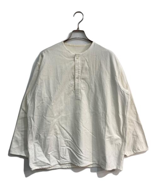 Russian military（ロシア ミリタリー）Russian military (ロシア ミリタリー) Henry neck Sleeping shirt　70s ホワイト サイズ:50-4の古着・服飾アイテム
