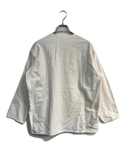 Russian military（ロシア ミリタリー）Russian military (ロシア ミリタリー) Henry neck Sleeping shirt　70s ホワイト サイズ:50-4の古着・服飾アイテム