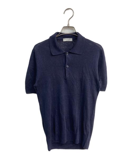 GRAN SASSO（グランサッソ）GRAN SASSO (グランサッソ) リネンニットポロシャツ ネイビー サイズ:44の古着・服飾アイテム