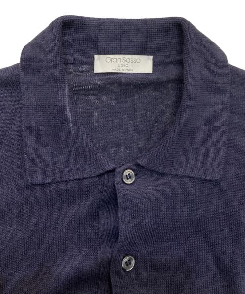 GRAN SASSO（グランサッソ）GRAN SASSO (グランサッソ) リネンニットポロシャツ ネイビー サイズ:44の古着・服飾アイテム