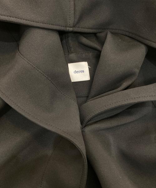 deres（デレス）deres (デレス) スイッチネックフェザー ショートコート ブラック サイズ:Fの古着・服飾アイテム