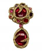 Yves Saint Laurentイヴサンローラン）の古着「カラーストーンブローチ」｜レッド×ゴールド