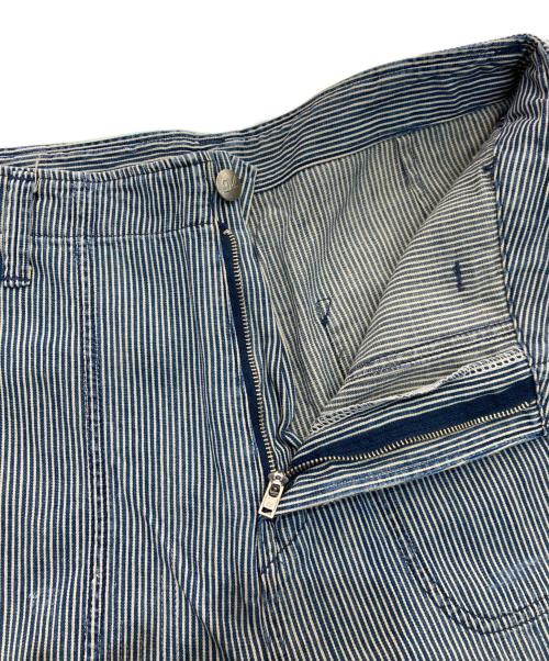 45rpm（45アールピーエム）45rpm (45アールピーエム) リペア加工ストライプパンツ ホワイト×ネイビー サイズ:1の古着・服飾アイテム