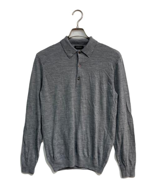 BARNEYS NEWYORK（バーニーズ・ニューヨーク）BARNEYS NEWYORK (バーニーズ・ニューヨーク) ニットポロシャツ グレー サイズ:50の古着・服飾アイテム
