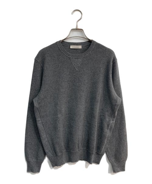 ERMENEGILDO ZEGNA（エルメネジルド・ゼニア）ERMENEGILDO ZEGNA (エルメネジルド・ゼニア) カシミヤシルククルーネックニット グレー サイズ:50の古着・服飾アイテム