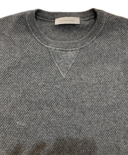 ERMENEGILDO ZEGNA（エルメネジルド・ゼニア）ERMENEGILDO ZEGNA (エルメネジルド・ゼニア) カシミヤシルククルーネックニット グレー サイズ:50の古着・服飾アイテム