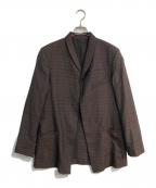 STUDIO NICHOLSONスタジオ ニコルソン）の古着「ウールチェックテーラードジャケット　SN-401」｜ブラウン