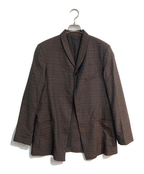 STUDIO NICHOLSON（スタジオ ニコルソン）STUDIO NICHOLSON (スタジオ ニコルソン) ウールチェックテーラードジャケット　SN-401 ブラウン サイズ:Mの古着・服飾アイテム