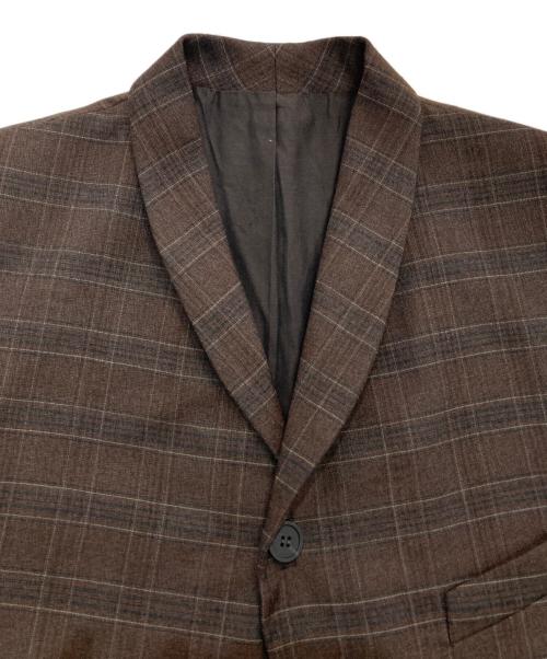 STUDIO NICHOLSON（スタジオ ニコルソン）STUDIO NICHOLSON (スタジオ ニコルソン) ウールチェックテーラードジャケット　SN-401 ブラウン サイズ:Mの古着・服飾アイテム