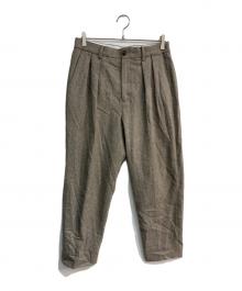 TOMORROW LAND（トゥモローランド）の古着「ウールナイロン 2プリーツテーパードパンツ　63-047-15-04705」｜グレー