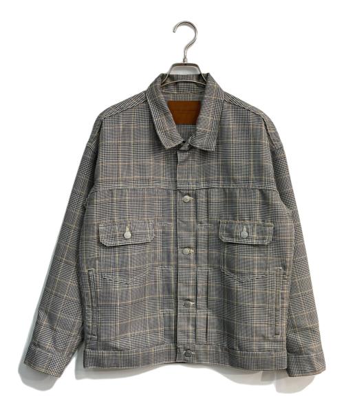 Mr.Gentleman（ミスタージェントルマン）Mr.Gentleman (ミスタージェントルマン) グレンチェックブルゾン　MGM-OT18 グレー サイズ:Mの古着・服飾アイテム