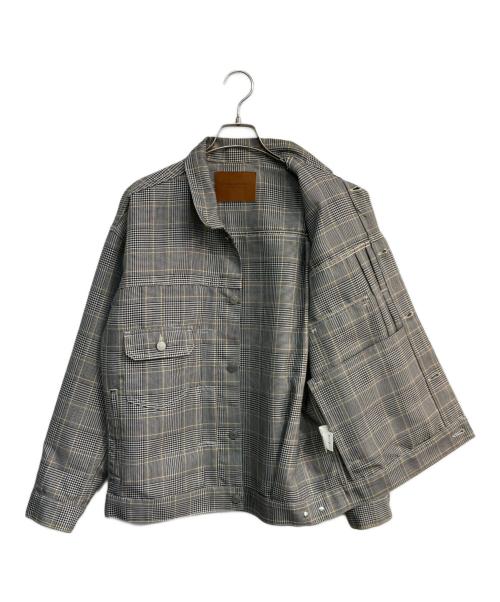 Mr.Gentleman（ミスタージェントルマン）Mr.Gentleman (ミスタージェントルマン) グレンチェックブルゾン　MGM-OT18 グレー サイズ:Mの古着・服飾アイテム