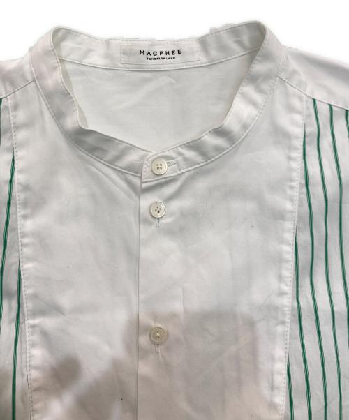 MACPHEE（マカフィー）MACPHEE (マカフィー) パッチワークシャーティング チュニックシャツ　12-01-42-01207 ホワイト×グリーン サイズ:36の古着・服飾アイテム