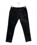 1PIU1UGUALE3 RELAXウノピゥウノウグァーレトレ リラックス）の古着「フェイクファスナーボタンフライダメージデニム　USB-23082」｜ブラック