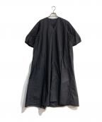 SOFIE D'HOOREソフィードール）の古着「Vネックパフスリーブワンピース」｜ブラック