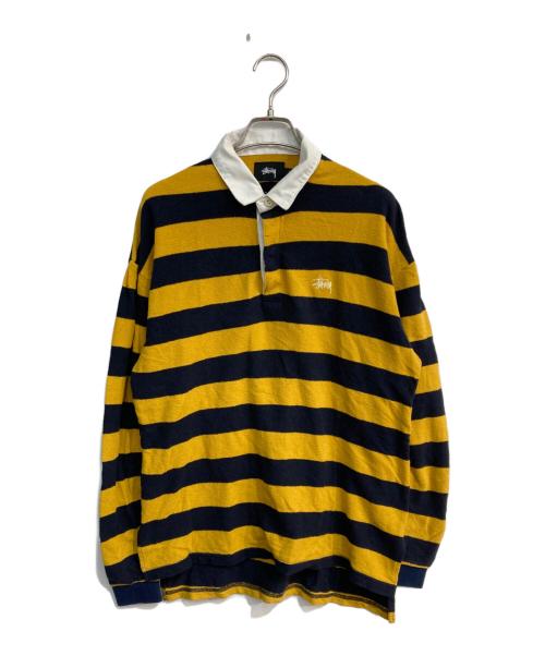 stussy（ステューシー）stussy (ステューシー) ラガーシャツ イエロー×ブラック サイズ:Sの古着・服飾アイテム