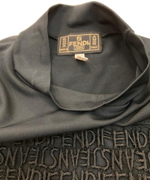 FENDI JEANS（フェンディ ジーンズ）FENDI jeans (フェンディ ジーンズ) 刺繍ロゴノースリーブワンピース ブラック サイズ:US10の古着・服飾アイテム