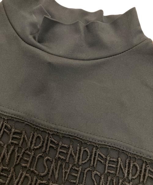 FENDI JEANS（フェンディ ジーンズ）FENDI jeans (フェンディ ジーンズ) 刺繍ロゴノースリーブワンピース ブラック サイズ:US10の古着・服飾アイテム