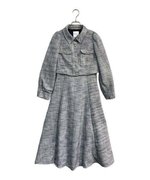 And Couture（アンドクチュール）And Couture (アンドクチュール) ライトツイードジャケット＋ワンピースセット　09-2315500166 ホワイト×ネイビー サイズ:38の古着・服飾アイテム