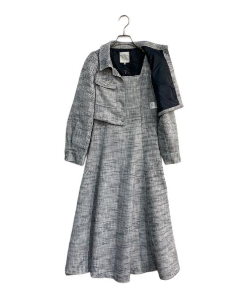 And Couture（アンドクチュール）And Couture (アンドクチュール) ライトツイードジャケット＋ワンピースセット　09-2315500166 ホワイト×ネイビー サイズ:38の古着・服飾アイテム
