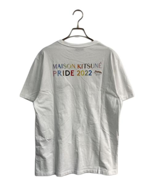 maison kitsune（メゾンキツネ）maison kitsune (メゾンキツネ) RAINBOW FOX CLASSIC TEE-SHIRT ホワイト サイズ:Mの古着・服飾アイテム